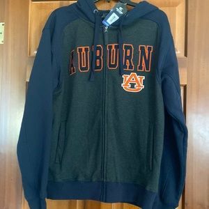 NWT Auburn full zip hoodie Gray body with navy sleeves and hood.